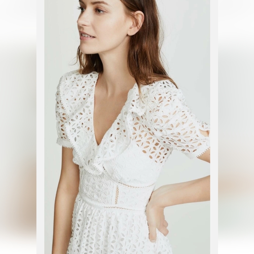 NWT Self-Portrait White Lace Mini Dress